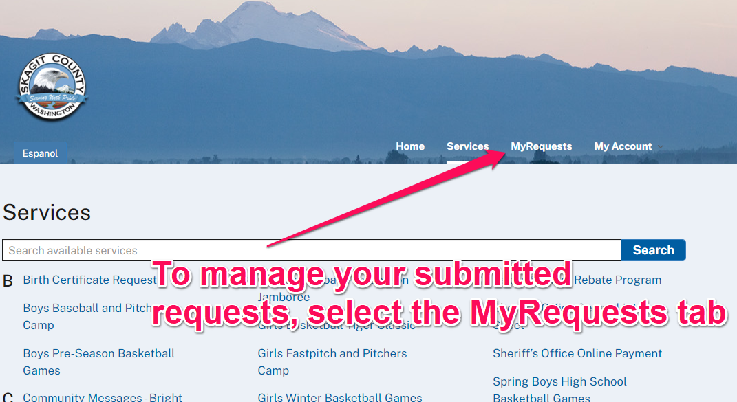 Pointing to MyRequests